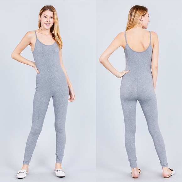grey bodycon jumpsuit